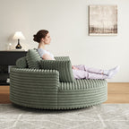 Fauteuil pivotant individuel en mousse et chenille côtelée