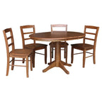 36 Round Extension Dining Table With 4 Madrid Chairs