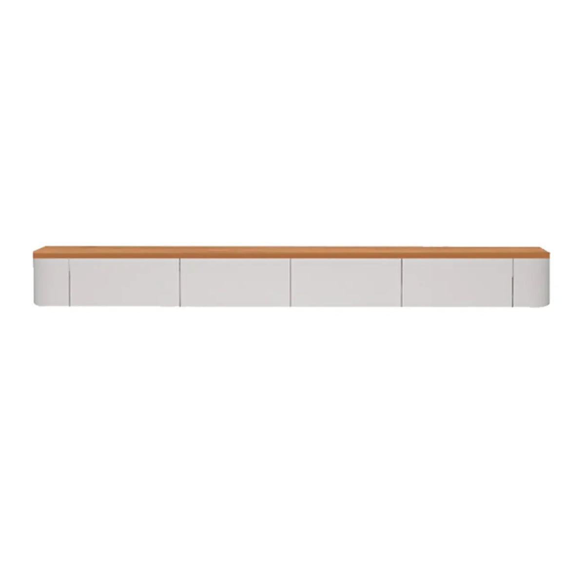 Mobile TV sospeso moderno, lungo e bianco, in legno, con cassetti