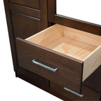 Armadio guardaroba a 3 ante Cosmo Palace Imports in legno massello al 100%, con ante in legno massello o a specchio