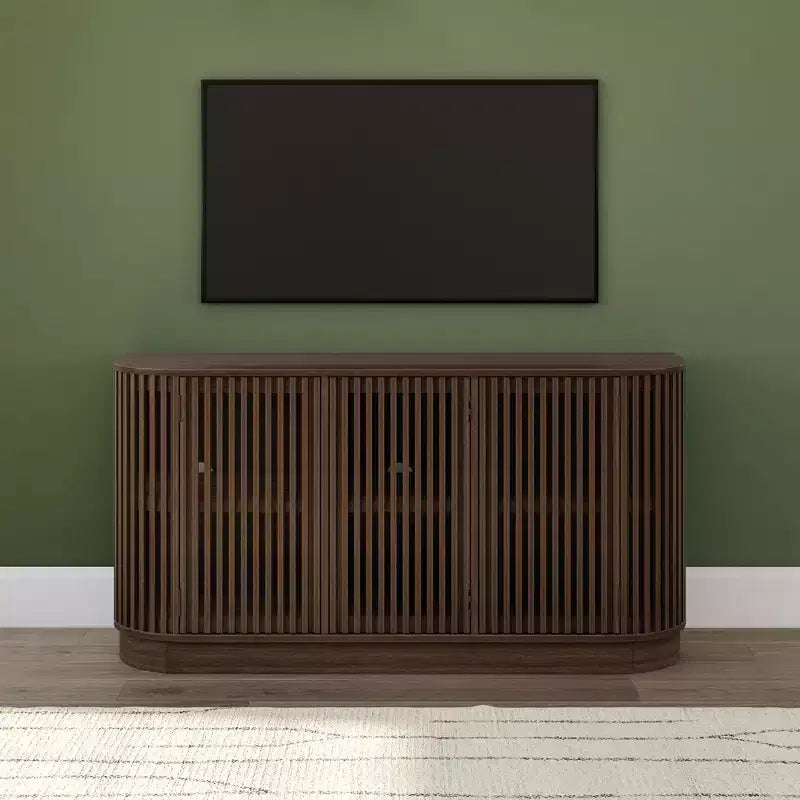Credenza Plank+Beam Contour in legno massello con 3 ante, mobile TV da 59 pollici per il soggiorno