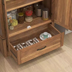 Dispensa HOMCOM 72 in stile rustico con ante da fienile, alta colonna dispensa da cucina con ripiani regolabili e cassetto