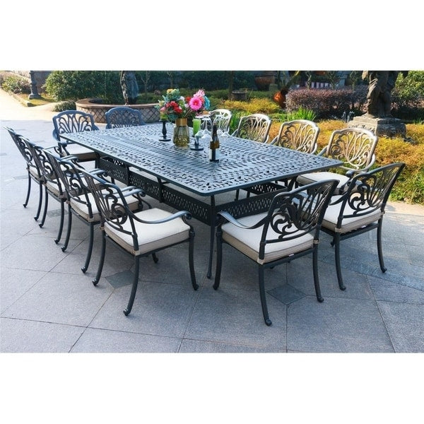 Set da pranzo in alluminio color canna di fucile da 13 pezzi Manasquan di Havenside Home