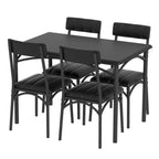 Set da pranzo rettangolare per 4 persone con sedie imbottite