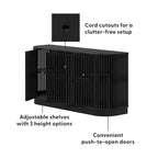 Credenza Plank+Beam Contour in legno massello con 3 ante, mobile TV da 59 pollici per il soggiorno