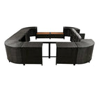 Ensemble de canapé d’angle d’extérieur en rotin, cadre quadrilatéral pour spa