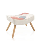 Fauteuil d’appoint avec pouf, ensemble fauteuil et pouf pour le salon, fauteuil d’appoint confortable avec accoudoirs pour la chambre, revêtement en tissu à motifs créatifs