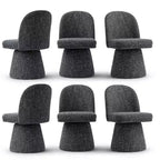 Set aus 6 modernen, um 360° drehbaren, armlehnenlosen Esszimmerstühlen mit Sockelbasis, eleganten Akzentstühlen für Küche, Esszimmer oder Büro – Panipeachy