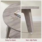 Honey Brown Round Coffee Table with 2 Tiers of Storage, Measuring 31.5 x 17.7 Inches, Ideal for the Living Room