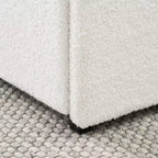 Lit queen-size moderne rembourré en bouclé avec tiroirs de rangement