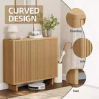 Meuble à chaussures Acekool 46 avec porte rainurée, meuble de rangement à 5 niveaux, banc d’entrée rustique pour couloir, hauteur de 41.5