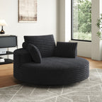 Fauteuil pivotant individuel en mousse et chenille côtelée