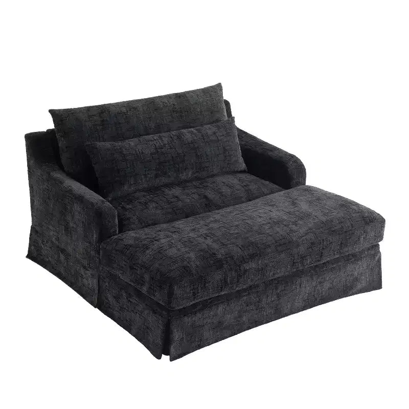 Cadeira sofá-cama de chenille extra profunda Polibi