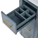 Meuble-lavabo de salle de bains simple de 30 pouces avec meuble et 3 tiroirs ??Noir / Bleu / Vert / Indigo / Blanc