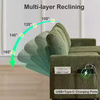 Dyonery 81-Sitzer-Schlafsofa, L-förmiges Ausziehsofa mit wendbarer Recamiere mit Stauraum, USB-Anschluss und verstellbarer Rückenlehne