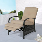 Poltrona reclinabile regolabile da giardino con cuscino - 38 (D) x 26.5 (W) x 38.5 (H) INCH