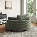 Fauteuil pivotant individuel en mousse et chenille côtelée