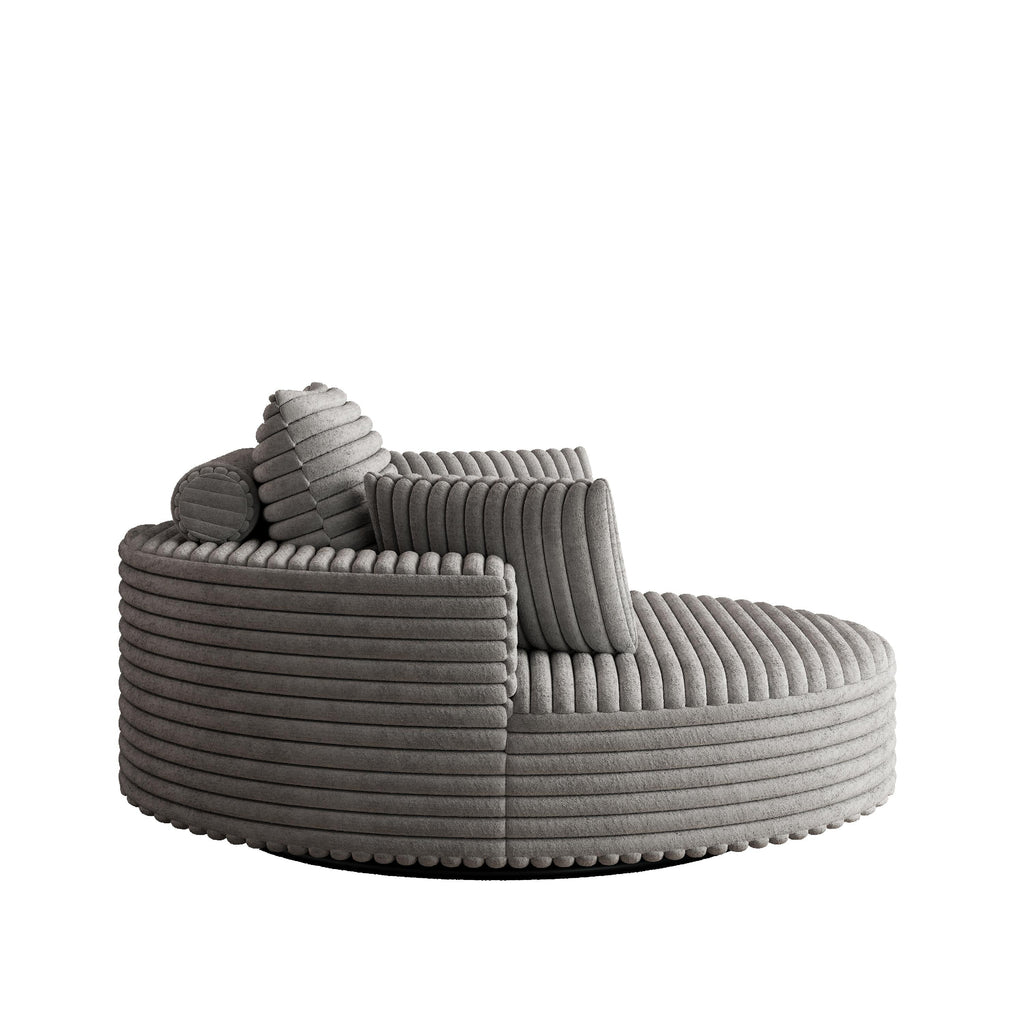 Fauteuil pivotant individuel en mousse et chenille côtelée