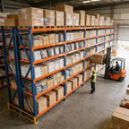 Scaffali resistenti per garage VIYET, scaffalatura metallica regolabile a 4 ripiani con portata di 4400 libbre, blu e arancione, per uso industriale e stoccaggio commerciale, attrezzi e palestra
