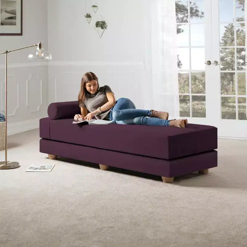 Lit de repos/lit d’appoint escamotable grand format – microvelours