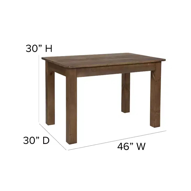 Mesa de jantar retangular Flash Furniture, 46 x 30, em pinho maciço