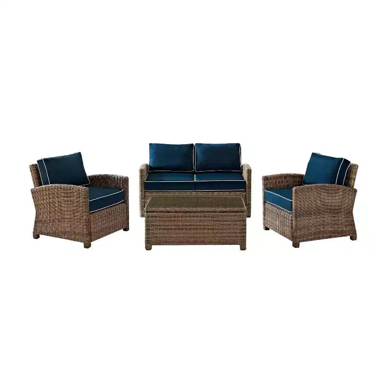 Bradenton 4-delige loungeset van wicker voor buiten - Crosley