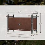 Chariot de barbecue extérieur avec plateau en acier inoxydable (tabouret non inclus)