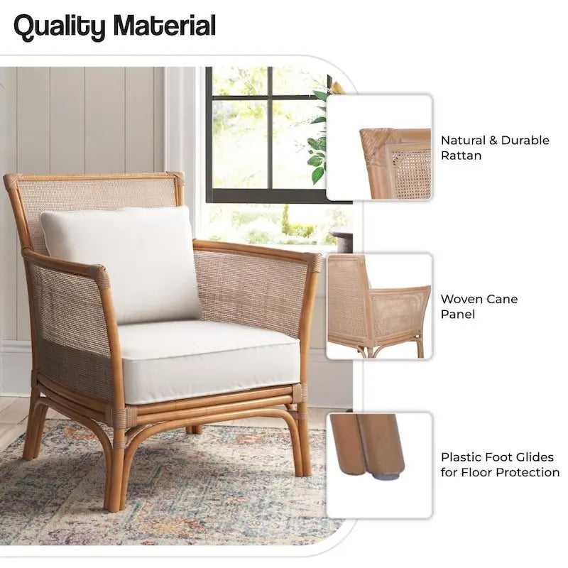 Fauteuil d’appoint Tatum en rotin