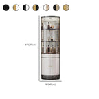 Meuble d’angle de rangement et d’exposition avec plusieurs niveaux, en verre et métal, pour bouteilles de vin