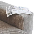 Grand canapé d’angle modulable en velours côtelé, en U, 4 places, avec 2 poufs et 5 coussins