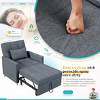 Poltrona divano letto 3 in 1 AECOJOY con cuscino e schienale convertibile