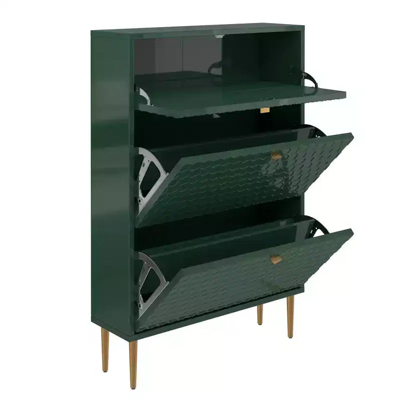 Meuble de rangement à chaussures CLIHOME pour entrée, 24 paires, avec tiroirs basculants, étagère et placard