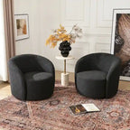 Fauteuil d’appoint pivotant KINWELL en forme de tonneau, rembourré, largeur 34 (lot de 2)