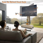Meuble TV pour téléviseurs de 32 à 75 pouces, chariot TV mobile à hauteur réglable avec tiroir et roulettes pour le salon, la chambre et le bureau - ModernLuxe