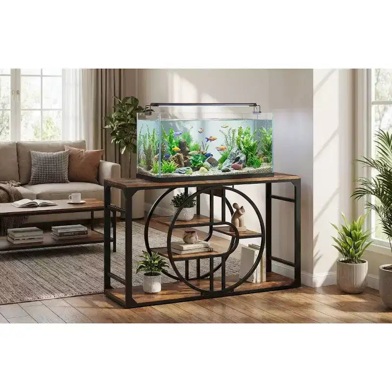 Supporto metallico per acquari da 55-75 Gallon, supporto per acquario per impieghi gravosi con armadietto contenitore, supporto per acquario a più livelli con gambe rinforzate, adatto