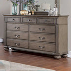 Set tradizionale Vame composto da comò a 9 cassetti e specchio, 2 pezzi, di Furniture of America