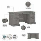 Scrivania direzionale Bush Furniture Saratoga con cassetti e vano portaoggetti