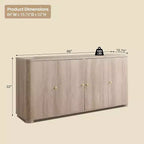Credenza da cucina con 4 ante e ripiani, grande credenza moderna, mobile contenitore da 66 pollici per angolo caffè
