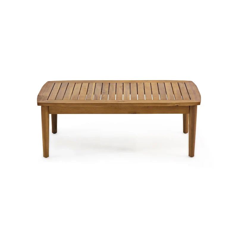 Ensemble de salon extérieur Willowbrook en bois d’acacia pour 4 personnes, par Christopher Knight Home