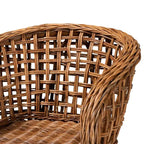 Ensemble de 2 chaises de salle à manger bali & pari Mario, en bois de teck et rotin au fini brun naturel, style bohème moderne
