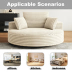 Fauteuil pivotant individuel en mousse et chenille côtelée