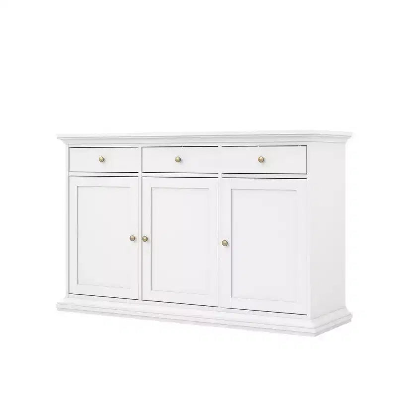 Tvilum, buffet avec 3 portes et 3 tiroirs, blanc
