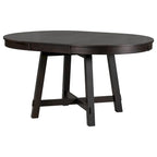 Farmhouse Round Extendable Dining Table with 16 Leaf Wood Kitchen Table
