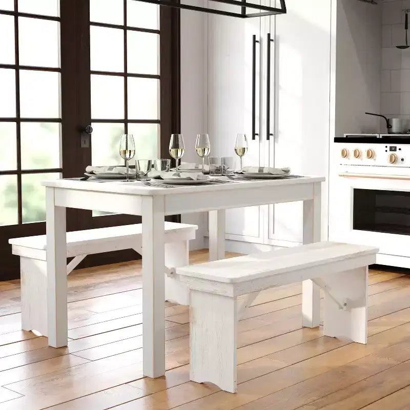 Mesa de jantar retangular Flash Furniture, 46 x 30, em pinho maciço