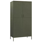 vidaXL kledingkast olijfgroen 35.4x19.7x70.9 staal