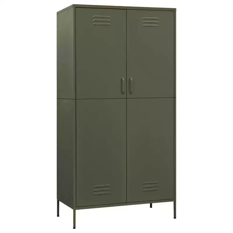 vidaXL kledingkast olijfgroen 35.4x19.7x70.9 staal