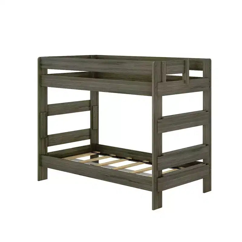 Letto a castello matrimoniale su matrimoniale in legno massello stile casa di campagna Plank+Beam, per adulti