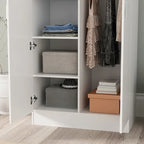 Armoire-penderie à 2 portes, armoire de chambre autoportante avec tringle