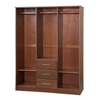 Armadio guardaroba a 3 ante Cosmo Palace Imports in legno massello al 100%, con ante in legno massello o a specchio