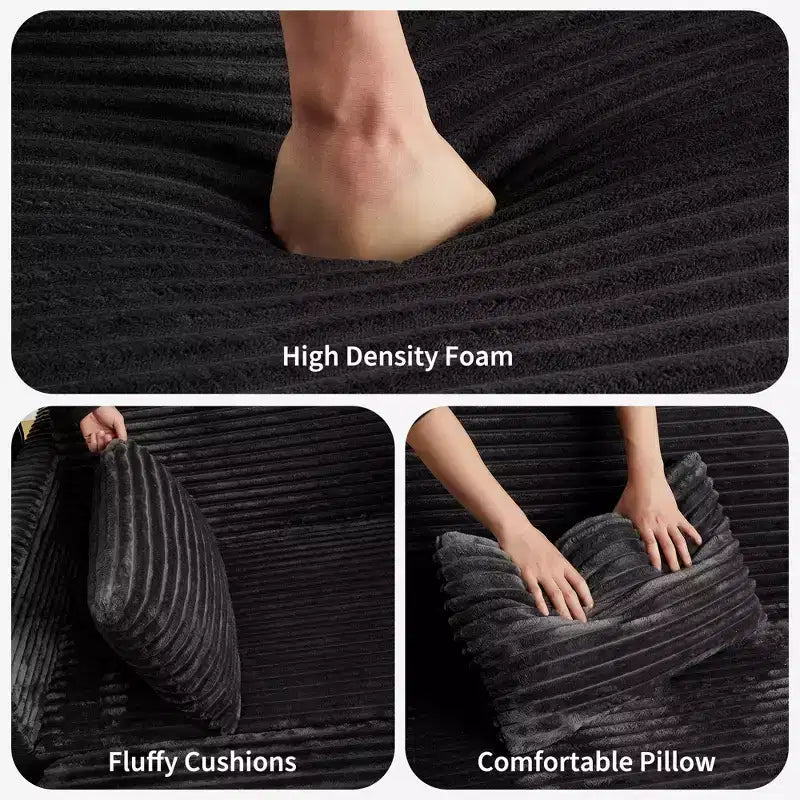 Canapé-lit convertible 55 places avec repose-pieds escamotable et dossier réglable, canapé compact pour petits appartements